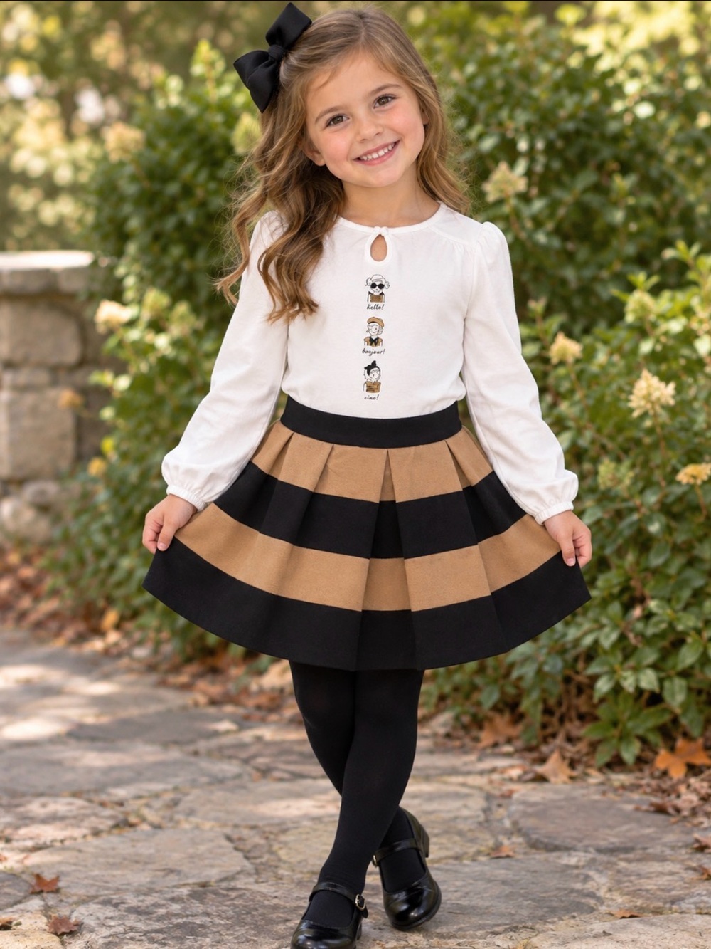 Janie and Jack 5-6 Hello Houndstooth Lot shirt skirt cardigan